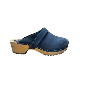 Vollsjo Womens Size EU 36 US 6 Black Leather Suede Swedish Clogs